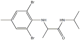 2-[(2,6-dibromo-4-methylphenyl)amino]-N-(propan-2-yl)propanamide Struktur