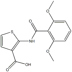 2-[(2,6-dimethoxybenzene)amido]thiophene-3-carboxylic acid Struktur