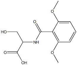 2-[(2,6-dimethoxyphenyl)formamido]-3-hydroxypropanoic acid Struktur