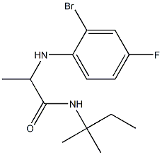 2-[(2-bromo-4-fluorophenyl)amino]-N-(2-methylbutan-2-yl)propanamide Struktur