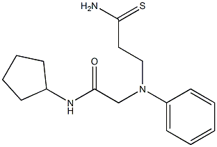 2-[(2-carbamothioylethyl)(phenyl)amino]-N-cyclopentylacetamide Struktur