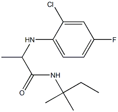 2-[(2-chloro-4-fluorophenyl)amino]-N-(2-methylbutan-2-yl)propanamide Struktur