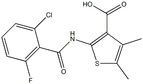 2-[(2-chloro-6-fluorobenzene)amido]-4,5-dimethylthiophene-3-carboxylic acid Struktur