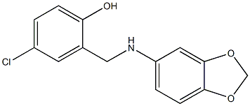 2-[(2H-1,3-benzodioxol-5-ylamino)methyl]-4-chlorophenol Struktur