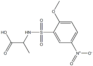 2-[(2-methoxy-5-nitrobenzene)sulfonamido]propanoic acid Struktur