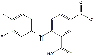 2-[(3,4-difluorophenyl)amino]-5-nitrobenzoic acid Struktur