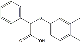 2-[(3,4-dimethylphenyl)sulfanyl]-2-phenylacetic acid Struktur