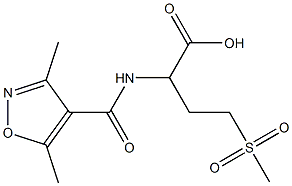 2-[(3,5-dimethyl-1,2-oxazol-4-yl)formamido]-4-methanesulfonylbutanoic acid Struktur