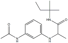 2-[(3-acetamidophenyl)amino]-N-(2-methylbutan-2-yl)propanamide Struktur