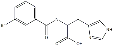 2-[(3-bromobenzoyl)amino]-3-(1H-imidazol-4-yl)propanoic acid Struktur