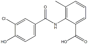 2-[(3-chloro-4-hydroxybenzene)amido]-3-methylbenzoic acid Struktur