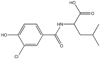 2-[(3-chloro-4-hydroxyphenyl)formamido]-4-methylpentanoic acid Struktur