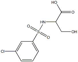 2-[(3-chlorobenzene)sulfonamido]-3-hydroxypropanoic acid Struktur