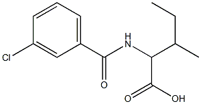 2-[(3-chlorobenzoyl)amino]-3-methylpentanoic acid Struktur