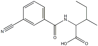 2-[(3-cyanophenyl)formamido]-3-methylpentanoic acid Struktur