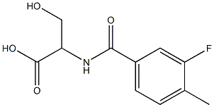 2-[(3-fluoro-4-methylbenzoyl)amino]-3-hydroxypropanoic acid Struktur