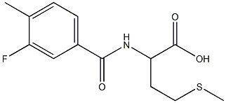 2-[(3-fluoro-4-methylbenzoyl)amino]-4-(methylthio)butanoic acid Struktur