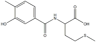 2-[(3-hydroxy-4-methylbenzoyl)amino]-4-(methylthio)butanoic acid Struktur