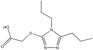 2-[(4,5-dipropyl-4H-1,2,4-triazol-3-yl)sulfanyl]acetic acid Struktur