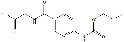 2-[(4-{[(2-methylpropoxy)carbonyl]amino}phenyl)formamido]acetic acid Struktur