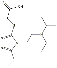 2-[(4-{2-[bis(propan-2-yl)amino]ethyl}-5-ethyl-4H-1,2,4-triazol-3-yl)sulfanyl]acetic acid Struktur