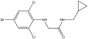 2-[(4-bromo-2,6-dichlorophenyl)amino]-N-(cyclopropylmethyl)acetamide Struktur