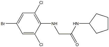 2-[(4-bromo-2,6-dichlorophenyl)amino]-N-cyclopentylacetamide Struktur