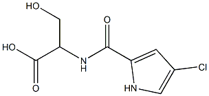 2-[(4-chloro-1H-pyrrol-2-yl)formamido]-3-hydroxypropanoic acid Struktur