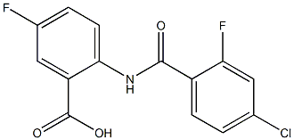 2-[(4-chloro-2-fluorobenzene)amido]-5-fluorobenzoic acid Struktur