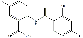 2-[(4-chloro-2-hydroxybenzene)amido]-5-methylbenzoic acid Struktur