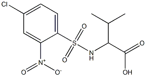 2-[(4-chloro-2-nitrobenzene)sulfonamido]-3-methylbutanoic acid Struktur