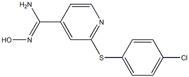 2-[(4-chlorophenyl)sulfanyl]-N'-hydroxypyridine-4-carboximidamide Struktur