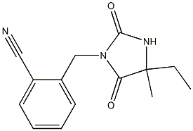 2-[(4-ethyl-4-methyl-2,5-dioxoimidazolidin-1-yl)methyl]benzonitrile Struktur