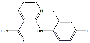 2-[(4-fluoro-2-methylphenyl)amino]pyridine-3-carbothioamide Struktur