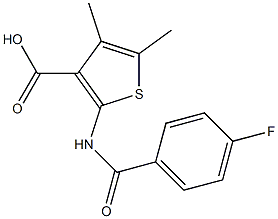 2-[(4-fluorobenzoyl)amino]-4,5-dimethylthiophene-3-carboxylic acid Struktur