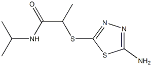 2-[(5-amino-1,3,4-thiadiazol-2-yl)sulfanyl]-N-(propan-2-yl)propanamide Struktur