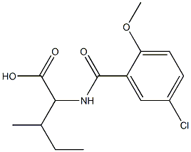 2-[(5-chloro-2-methoxyphenyl)formamido]-3-methylpentanoic acid Struktur