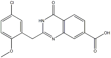 2-[(5-chloro-2-methoxyphenyl)methyl]-4-oxo-3,4-dihydroquinazoline-7-carboxylic acid Struktur