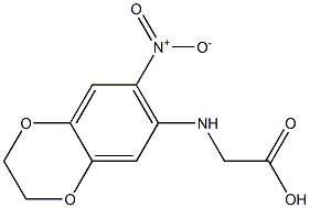 2-[(7-nitro-2,3-dihydro-1,4-benzodioxin-6-yl)amino]acetic acid Struktur