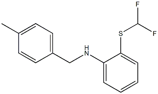 2-[(difluoromethyl)sulfanyl]-N-[(4-methylphenyl)methyl]aniline Struktur