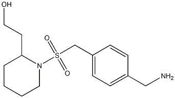 2-[1-({[4-(aminomethyl)phenyl]methane}sulfonyl)piperidin-2-yl]ethan-1-ol Struktur