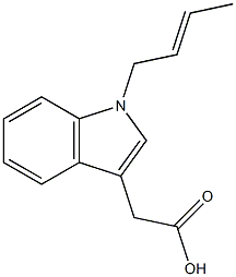 2-[1-(but-2-en-1-yl)-1H-indol-3-yl]acetic acid Struktur