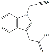 2-[1-(cyanomethyl)-1H-indol-3-yl]acetic acid Struktur