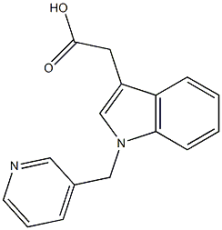 2-[1-(pyridin-3-ylmethyl)-1H-indol-3-yl]acetic acid Struktur