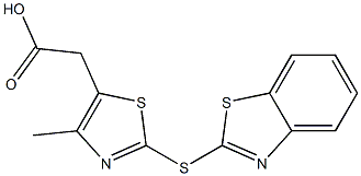 2-[2-(1,3-benzothiazol-2-ylsulfanyl)-4-methyl-1,3-thiazol-5-yl]acetic acid Struktur