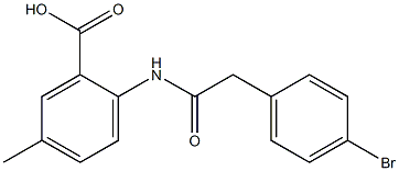 2-[2-(4-bromophenyl)acetamido]-5-methylbenzoic acid Struktur