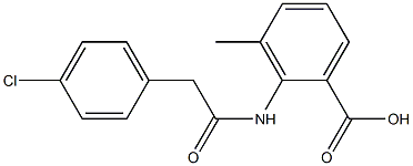 2-[2-(4-chlorophenyl)acetamido]-3-methylbenzoic acid Struktur