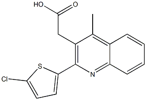 2-[2-(5-chlorothiophen-2-yl)-4-methylquinolin-3-yl]acetic acid Struktur