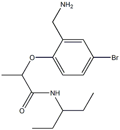 2-[2-(aminomethyl)-4-bromophenoxy]-N-(pentan-3-yl)propanamide Struktur