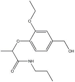 2-[2-ethoxy-4-(hydroxymethyl)phenoxy]-N-propylpropanamide Struktur